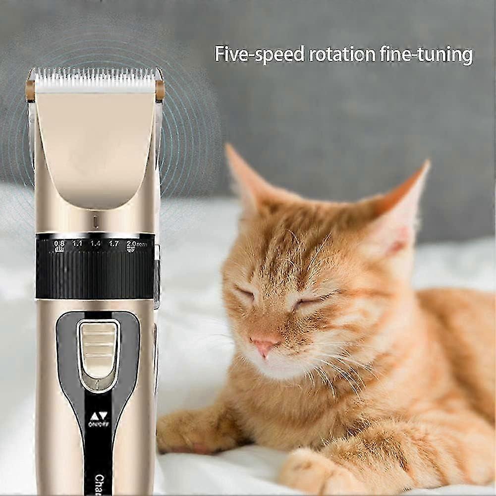 Low-noise USB rechargeable cat and dog clippers (gold)