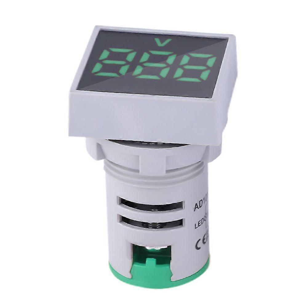 AC20-500V LED Indicator Light Mini Digital LED Display Voltmeter Square Signal Lamp(Green)