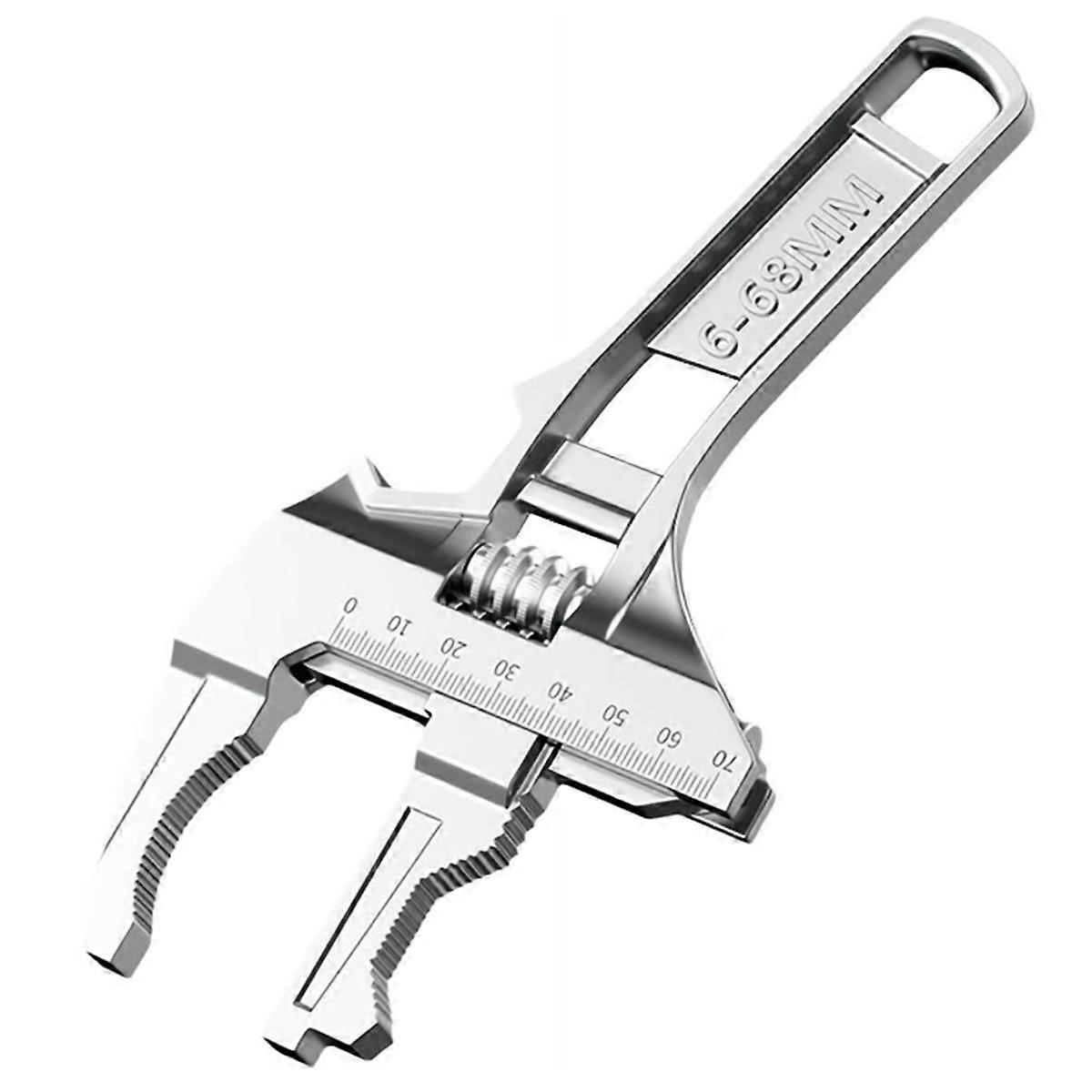 Adjustable Wrench 6-68mm Universal Repair Set, 8-Inch Short Shank Large Openings Wide,for Bathroom Washbasin Tube Nut,A