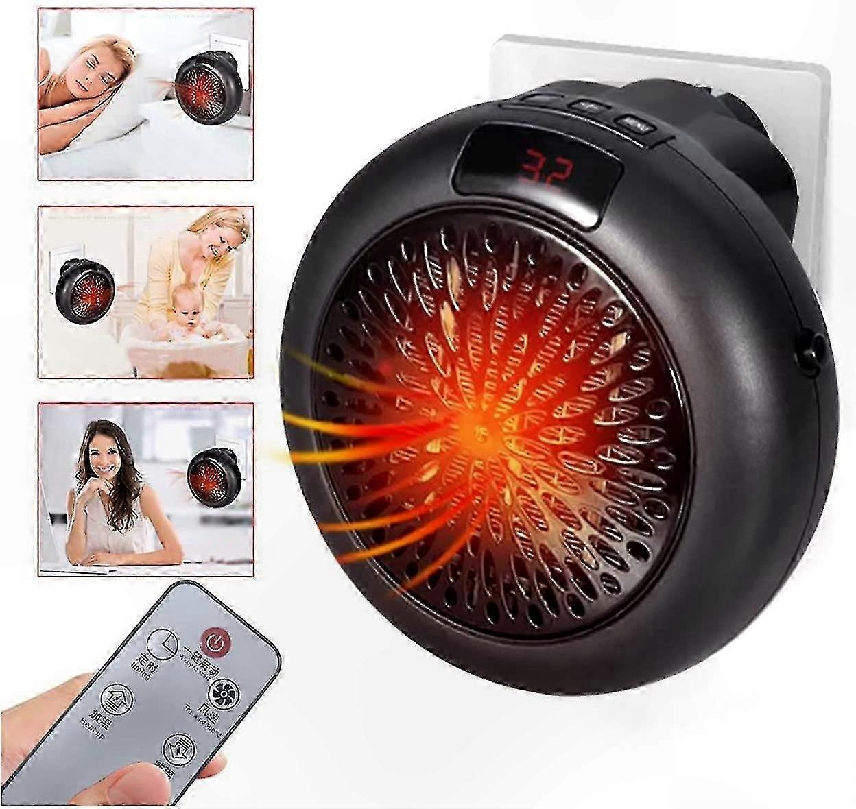 Compact Electric Heater with Remote Control - Fast Heating Fan for Indoor Spaces