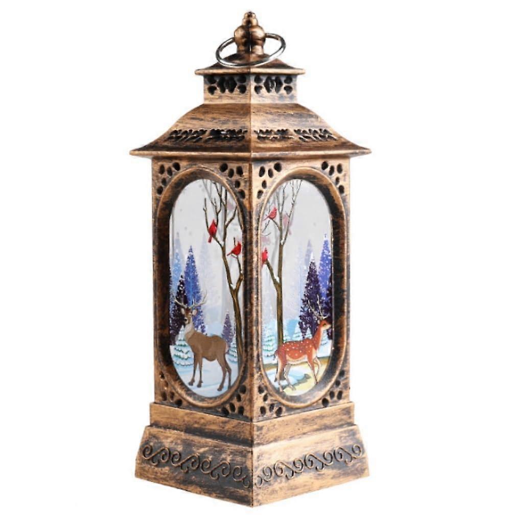 Christmas Lantern Outdoor Snow Globe Lantern Red Color A 12.5x12.5x5 cm Night Light Table Lamp Decor
