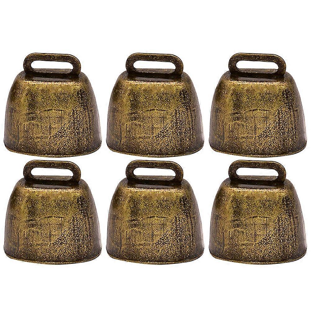 6Pcs Metal Animal Bells For Farming Accessories With Clear Sound Designed For Pet Owners In Golden Color Using Durable Material