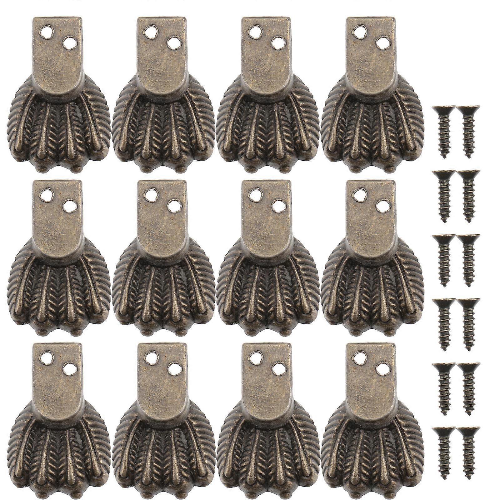 Bronze Furniture Foot Protector For Home Use Non-Slipping 12Pcs Alloy Case Foot Base
