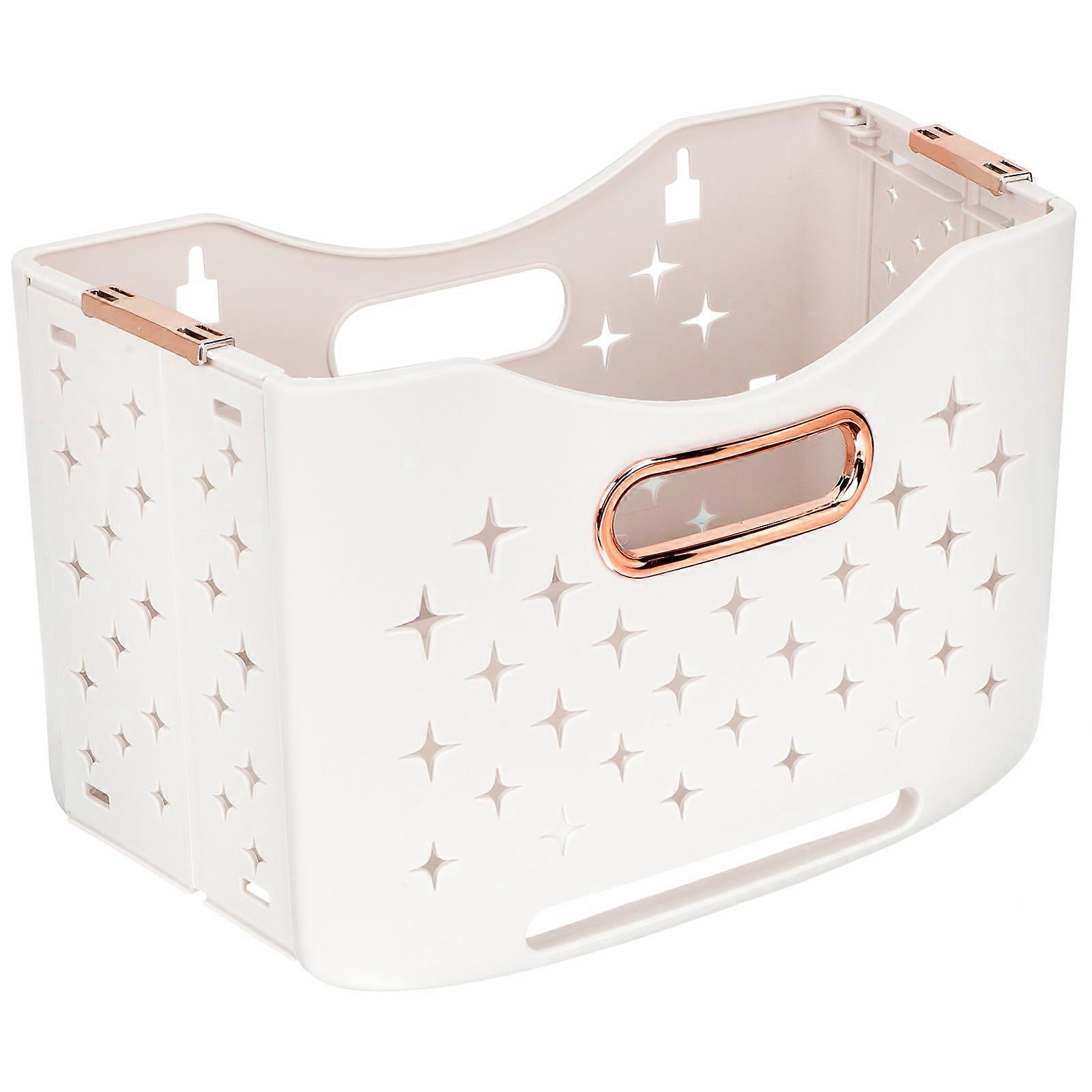 Portable Laundry Storage Basket For Kids Room And College Dorm With Bottom Buckle Design 31X20Cm 1Pack