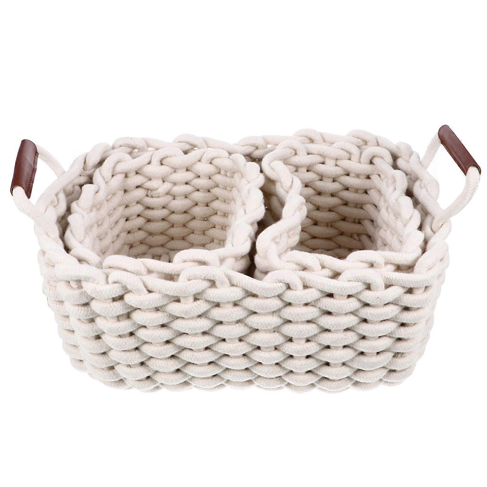 3 Pcs Nesting Baskets Storage Boxes For Home Organization Versatile Design White Material