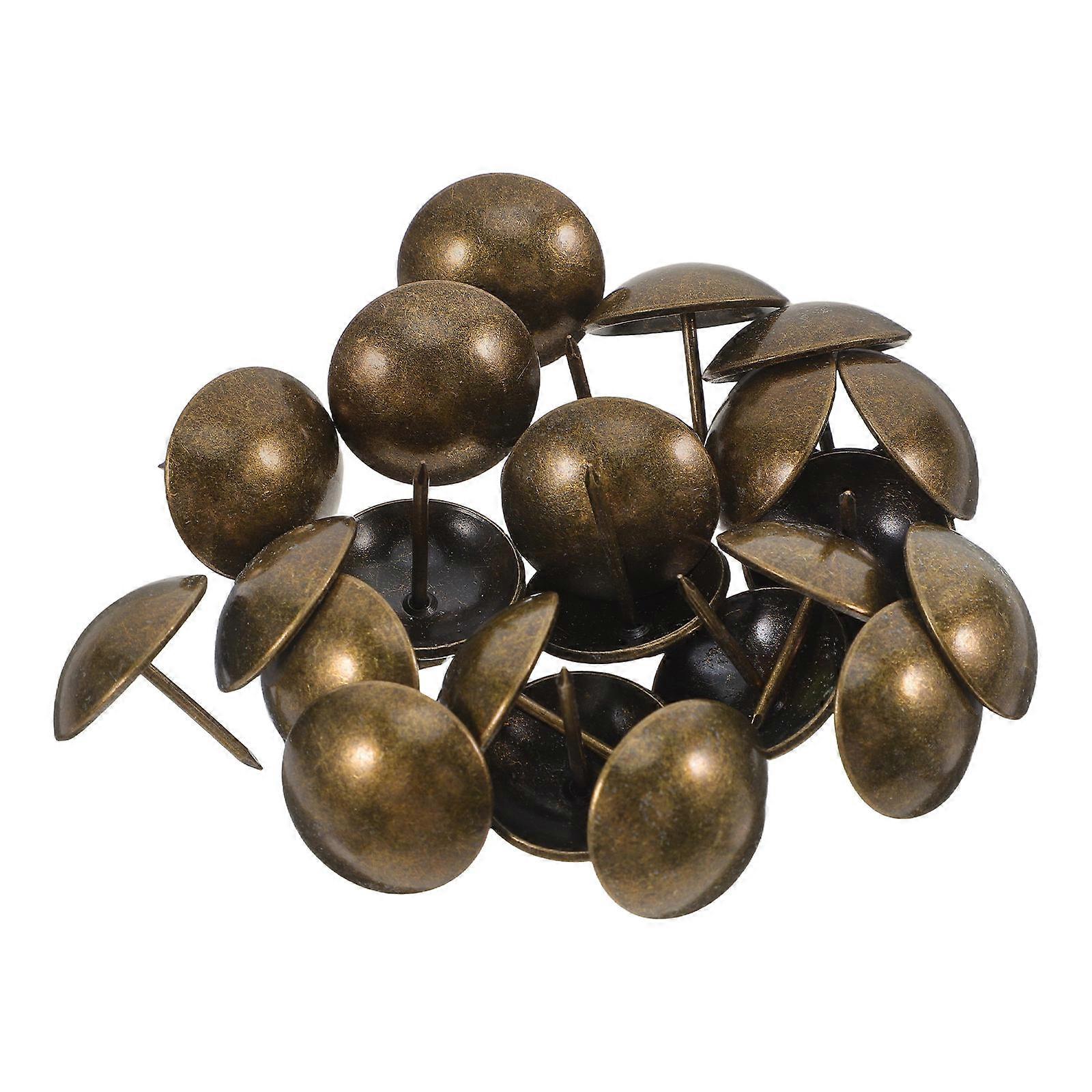 Round Thumbtacks for Diy Projects Securing Paper Items Brown Iron Vintage Design 30Pcs