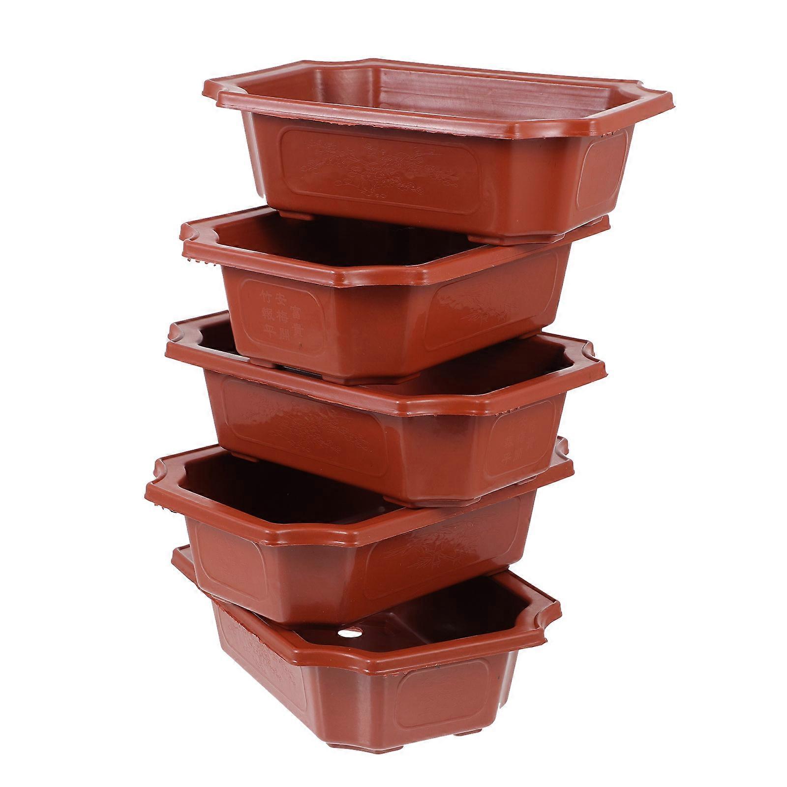 Plant Container Plastic Flower Pot for 15Pcs Red Indoor Use