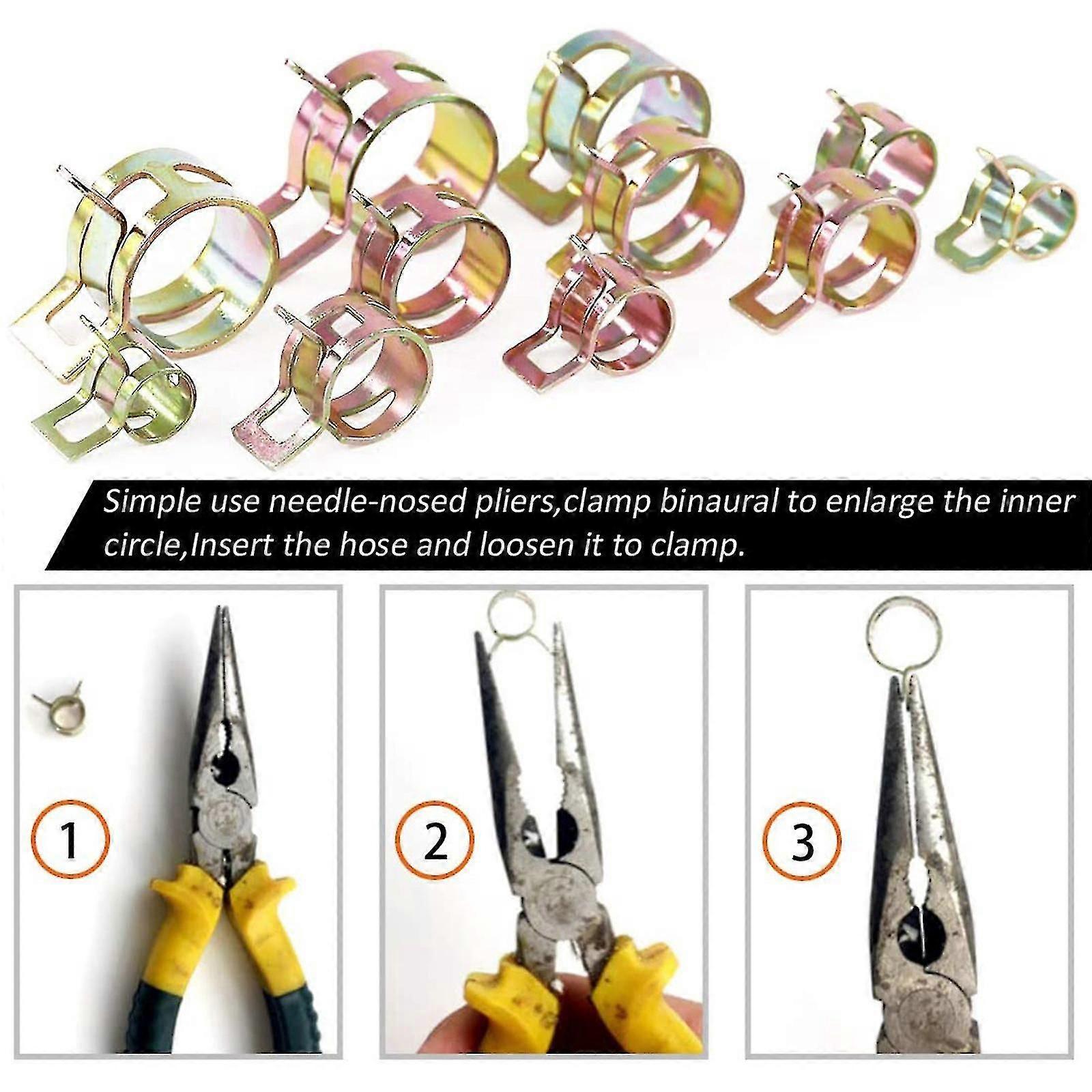 10pcs συνδετήρες άνοιξη συνδετήρων συνδετήρων σφιγκτήρα νερού καυσίμων σωλήνα σωλήνων 5-16mm