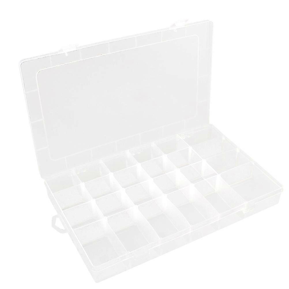 Multi-Grid Storage Box for Small Items Storage Container 2Pcs Transparent Organizer