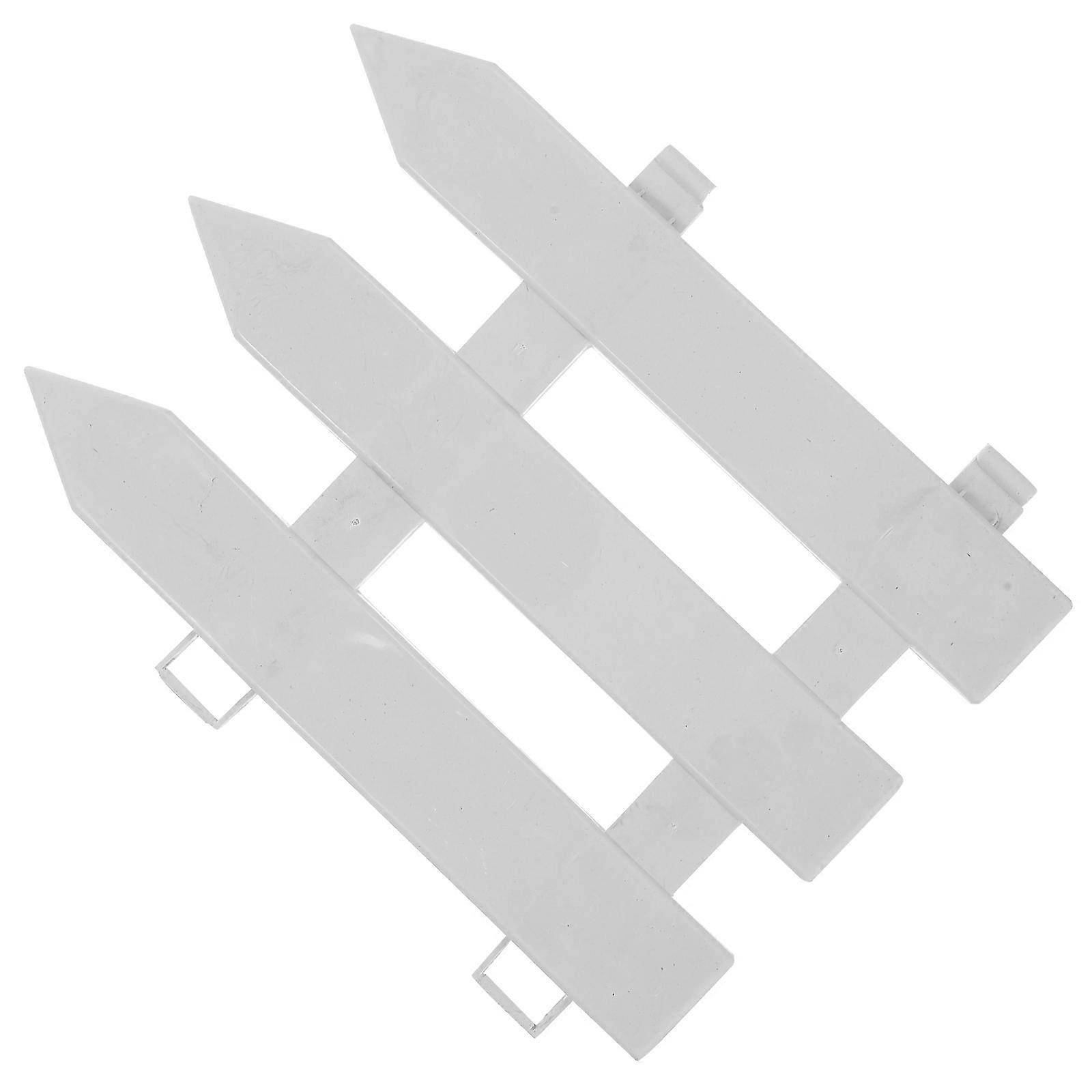 White Fence Decoration Christmas Tree Fence Edge Rectangular Decor Prop for 1Set