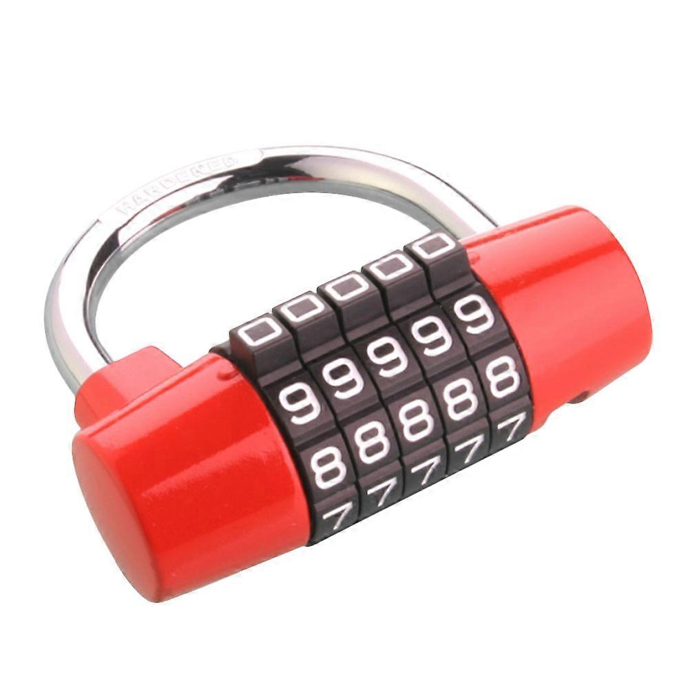 Password Lock Big Combination Padlock for Luggage Security 5- Red