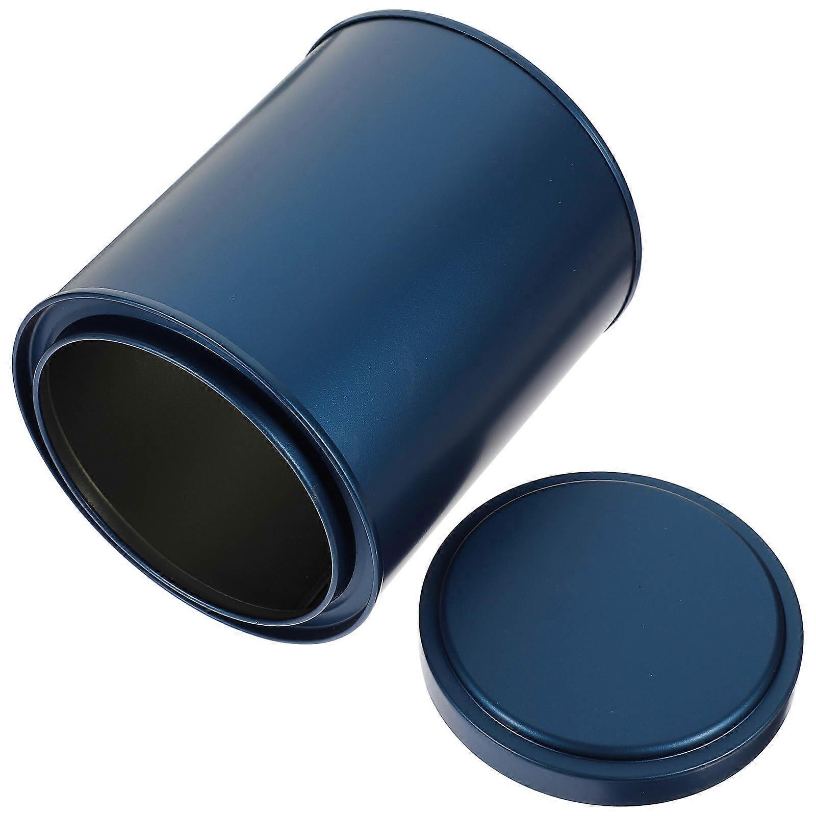 Desktop Tinplate Canister Tea Container for Storage 5Pcs Blue