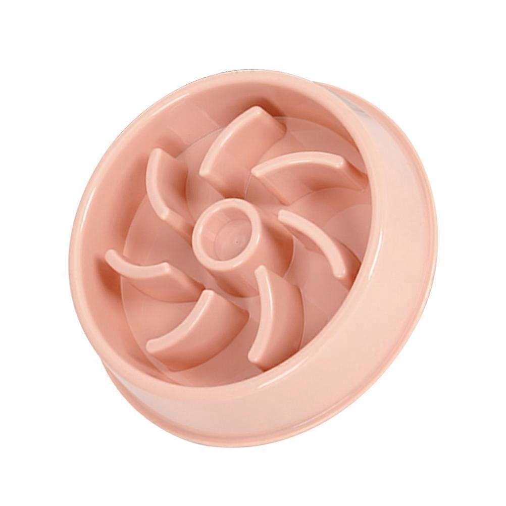 3 Pcs Dog Slow Feeder Bowl Pink Round Designed For Obesity Control Indoor Feeding