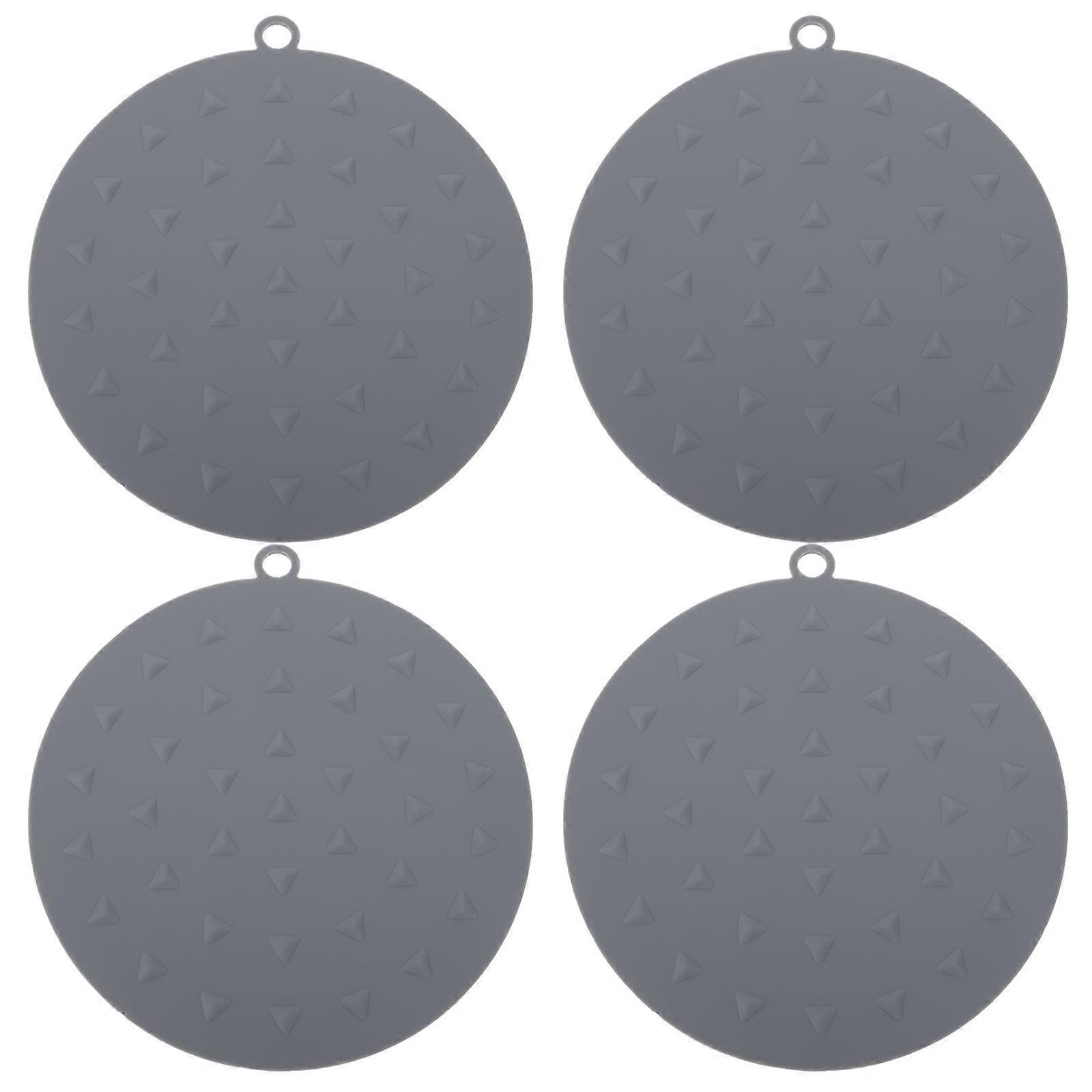 Grey Silicone Cup Mat for Heat Insulation with 12Pcs Decorative Coasters