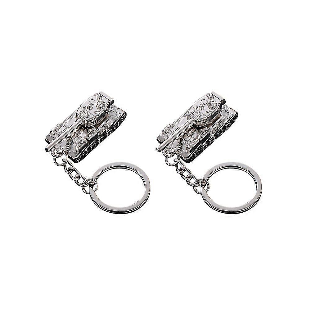 Silver Alloy Tank Key Ring for Decoration with 4Pcs Set Included