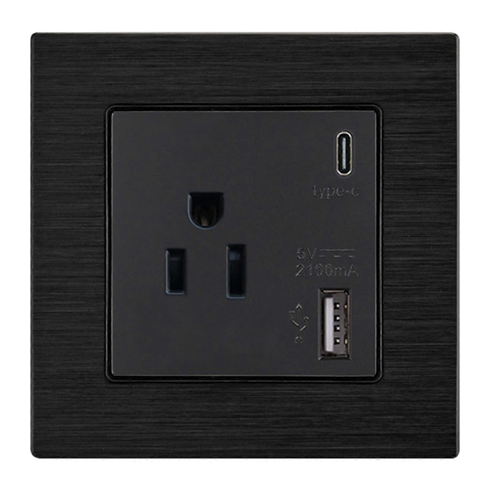 for American 16A USB+type-c socket American standard power switch socket
