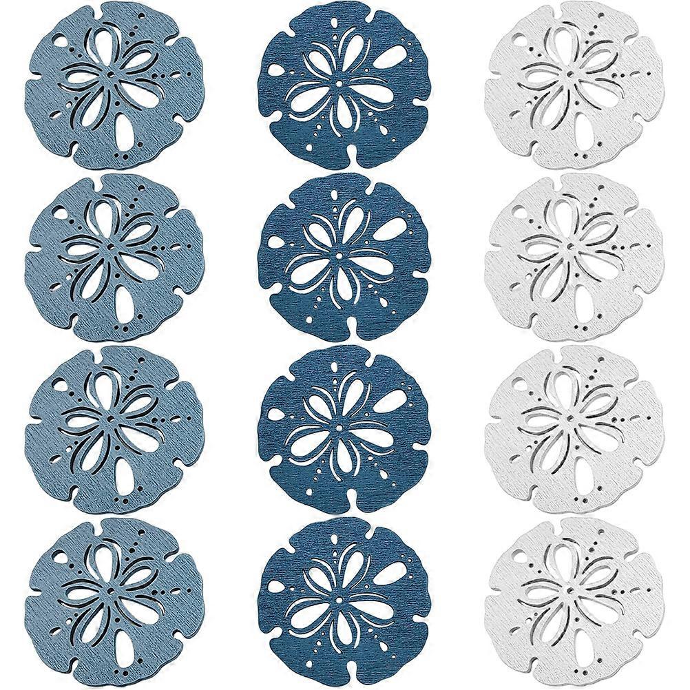 Wood Embellishments 12Pcs Hollow Shell Desktop Decoration For Home Office Occasions Assorted Design