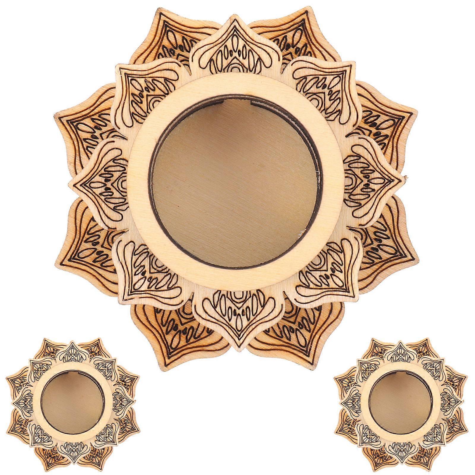 Crystal Ball Base for Decor 3Pcs Wooden Stable Display Stands