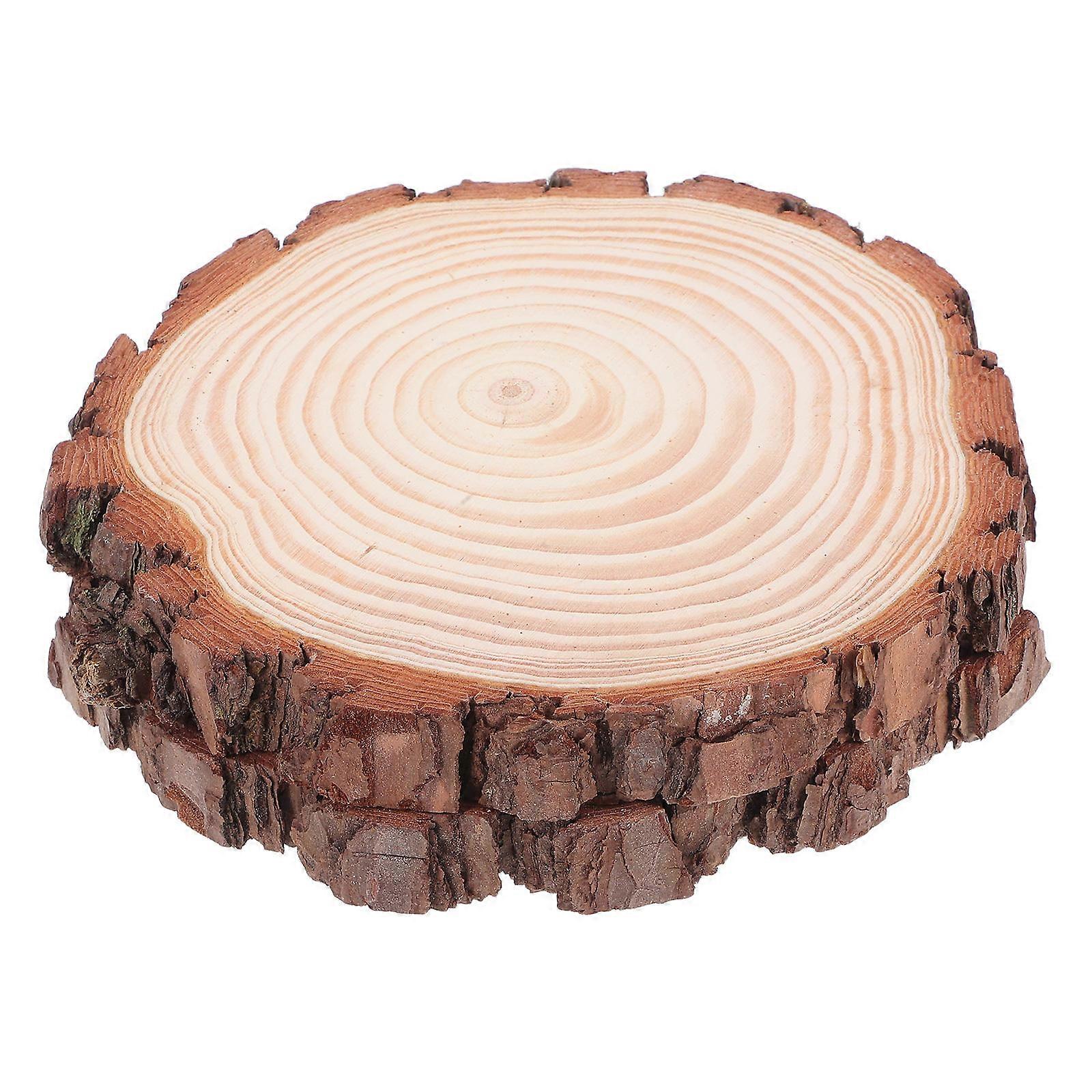 Wood Slices for Crafts Unfinished Wood Rounds for Decorating 4Pcs Rustic Pieces