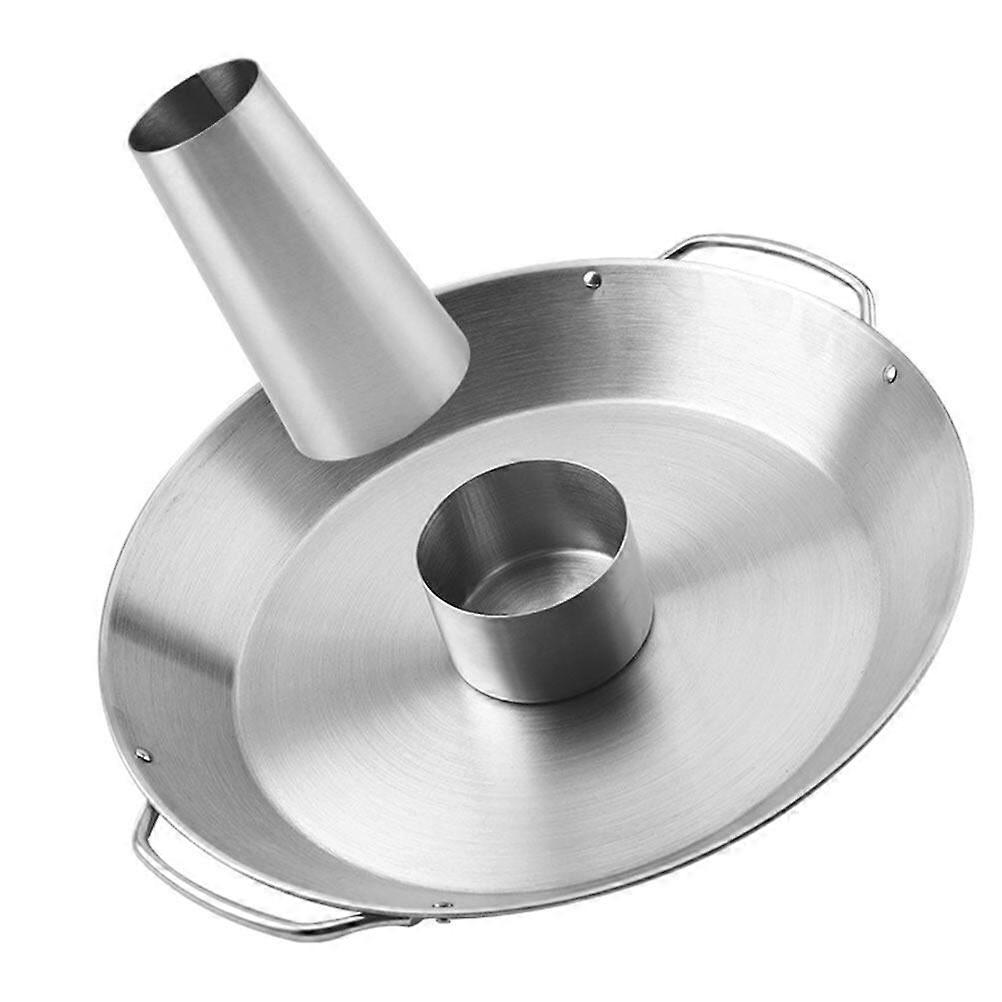 Practical Grilled Chicken Holder Barbecue Rack Chicken Roaster Pan (Silver)