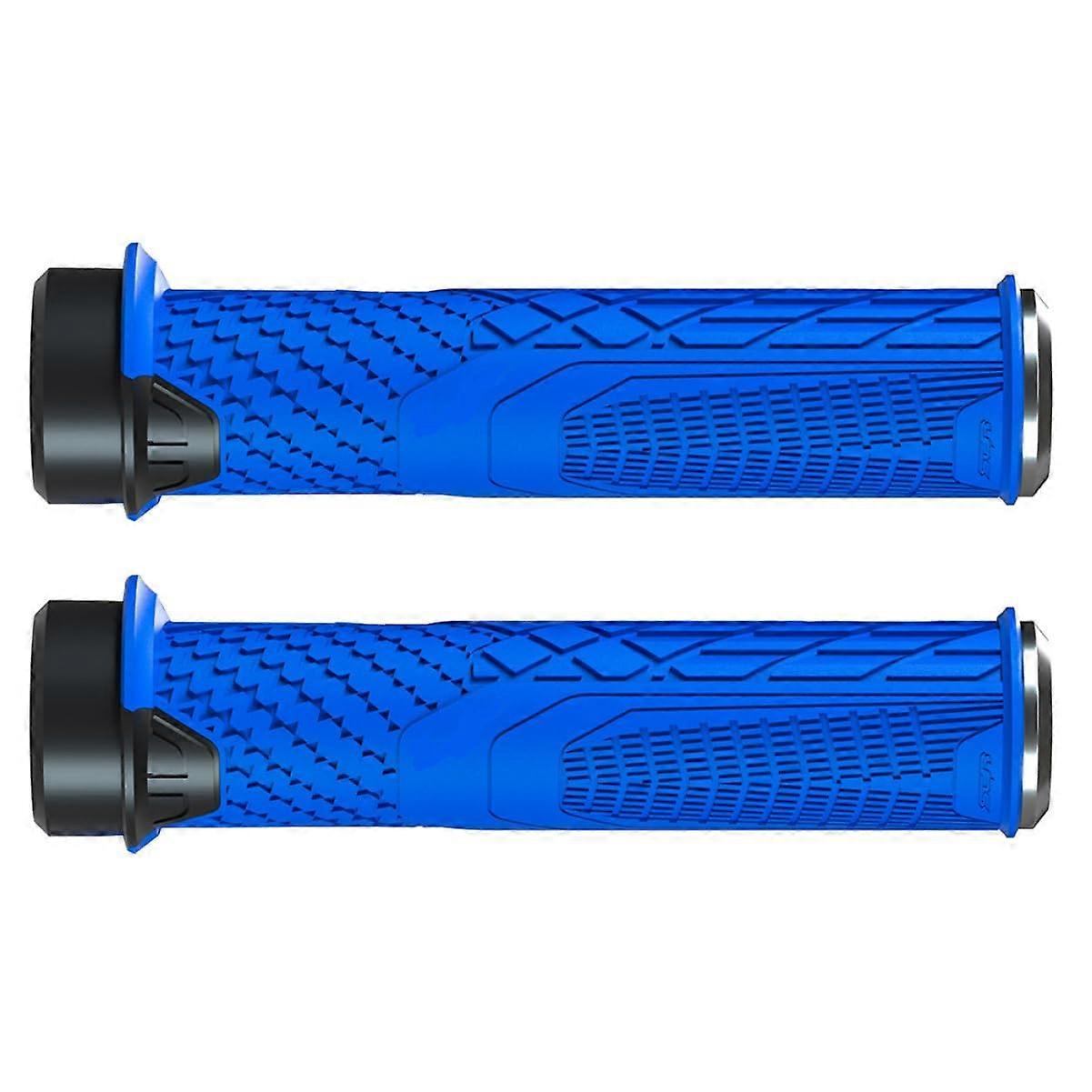 Mountain Bike Handlebar Grips 1 Pair Rubber Slip Covers With Locking Design Textured Surface For Enhanced Safety