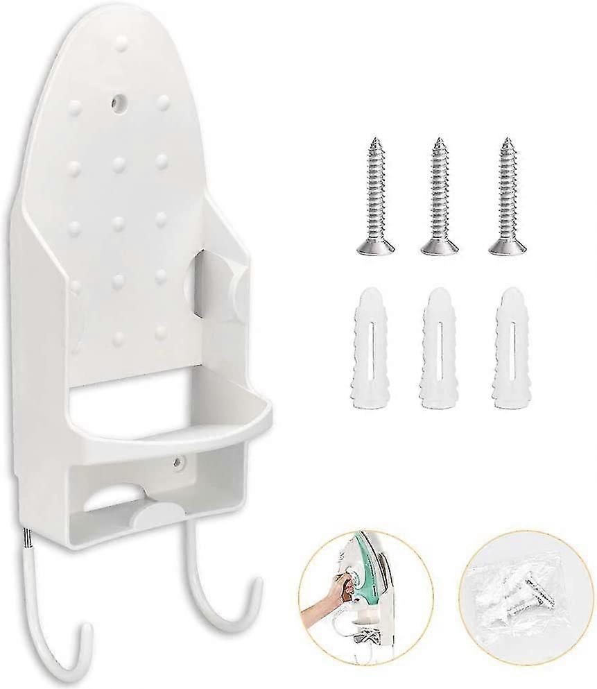 Ironing Board Wall Mount With 2 Pbt Hooks - 13.3 X 29.4 Cm