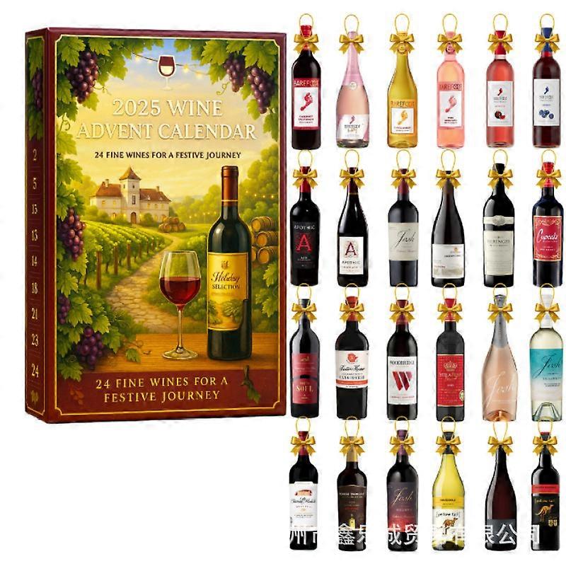 Neue ankunft wein advent kalender blind box Weihnachten baum dekoration acryl anhänger