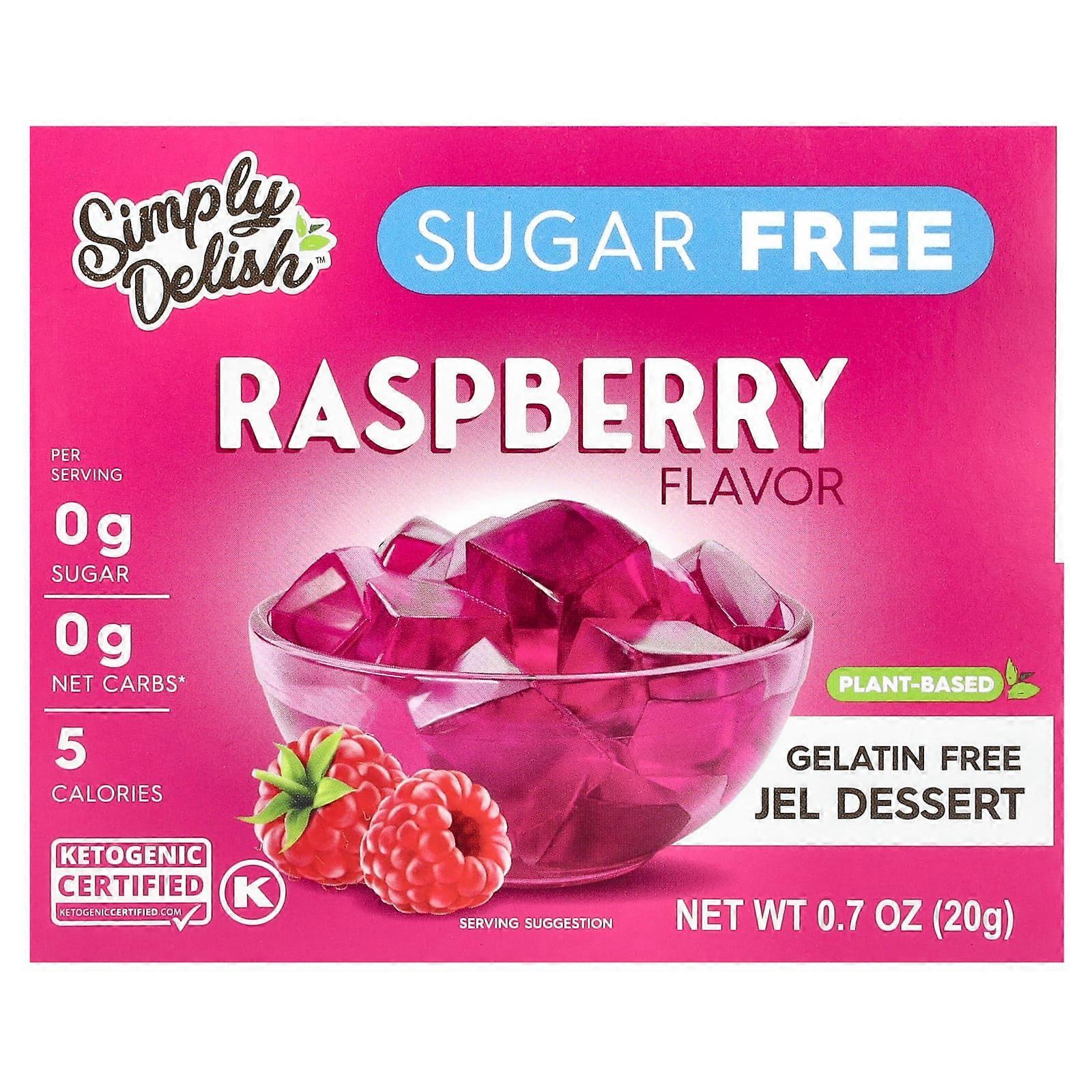 Gelatin Free Jel Dessert, Sugar Free, Raspberry, 0.7 oz (20 g)