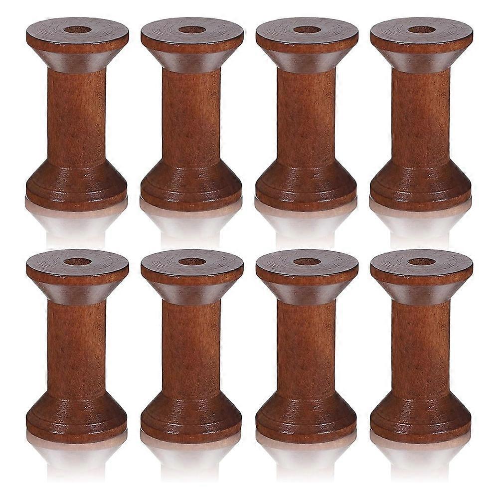 8pcs 2" Wooden Spools of Crafts Empty Natural Wood Thread Spools Bulk Barrel Empty Thread Spool Antique Wood Spool