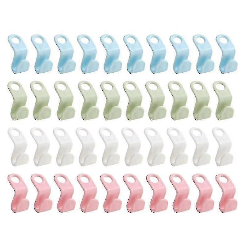 40 Pcs Clothes Hanger Connector Hooks,plastic Cascading Hanger Hooks Extender