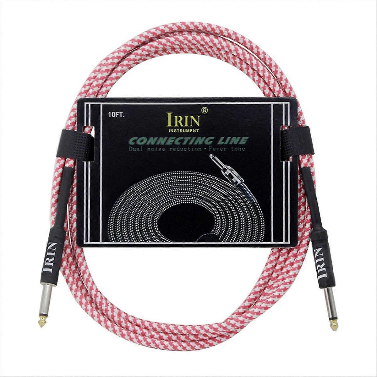 IRIN Guitar Cable Noise Reduction Cable (10M) Pink & White