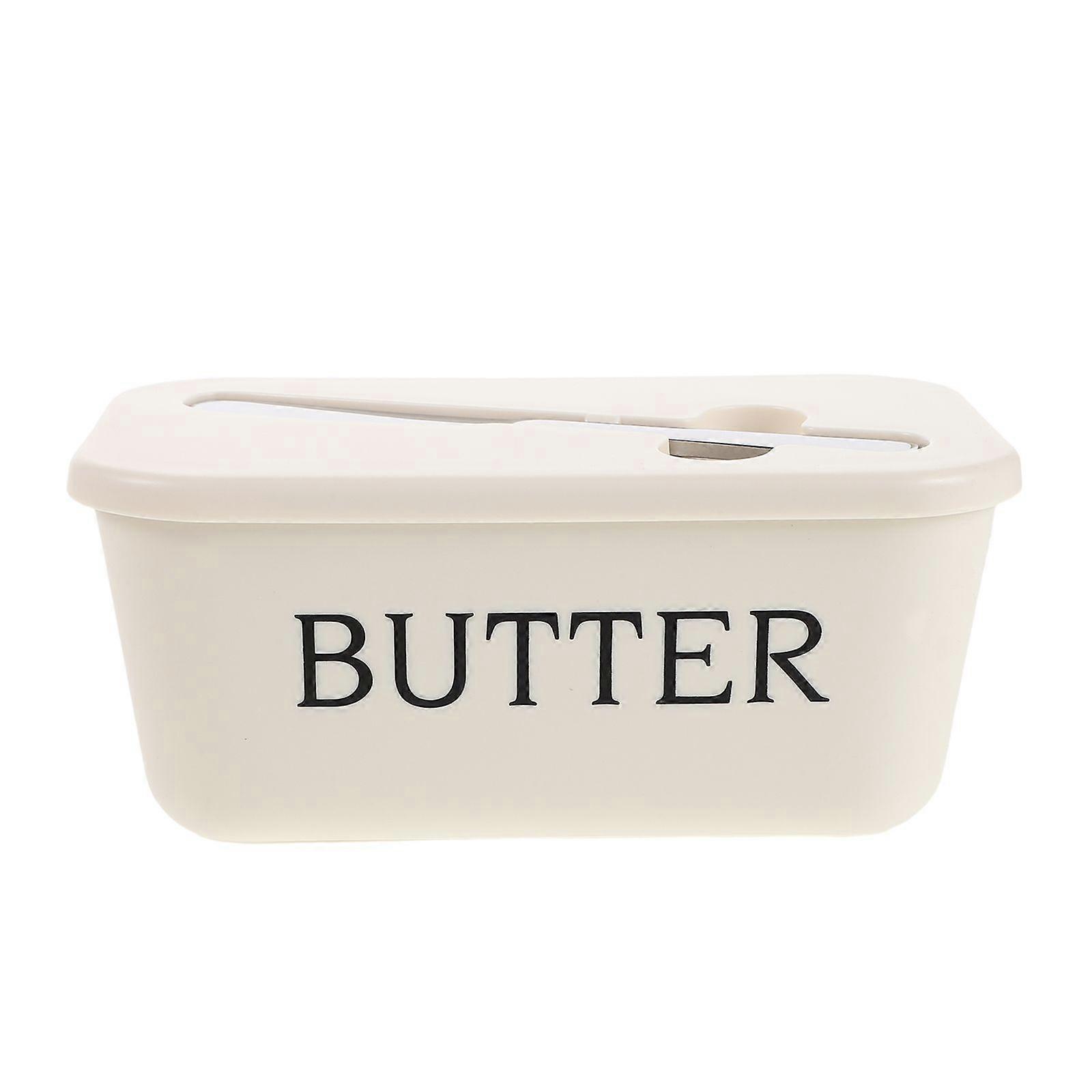 Butter Dish With Lid: Airtight Cheese Butter Box With Spatula For Refrigerator - Cheese Container Covered Storage Tray For Kitchen Storage