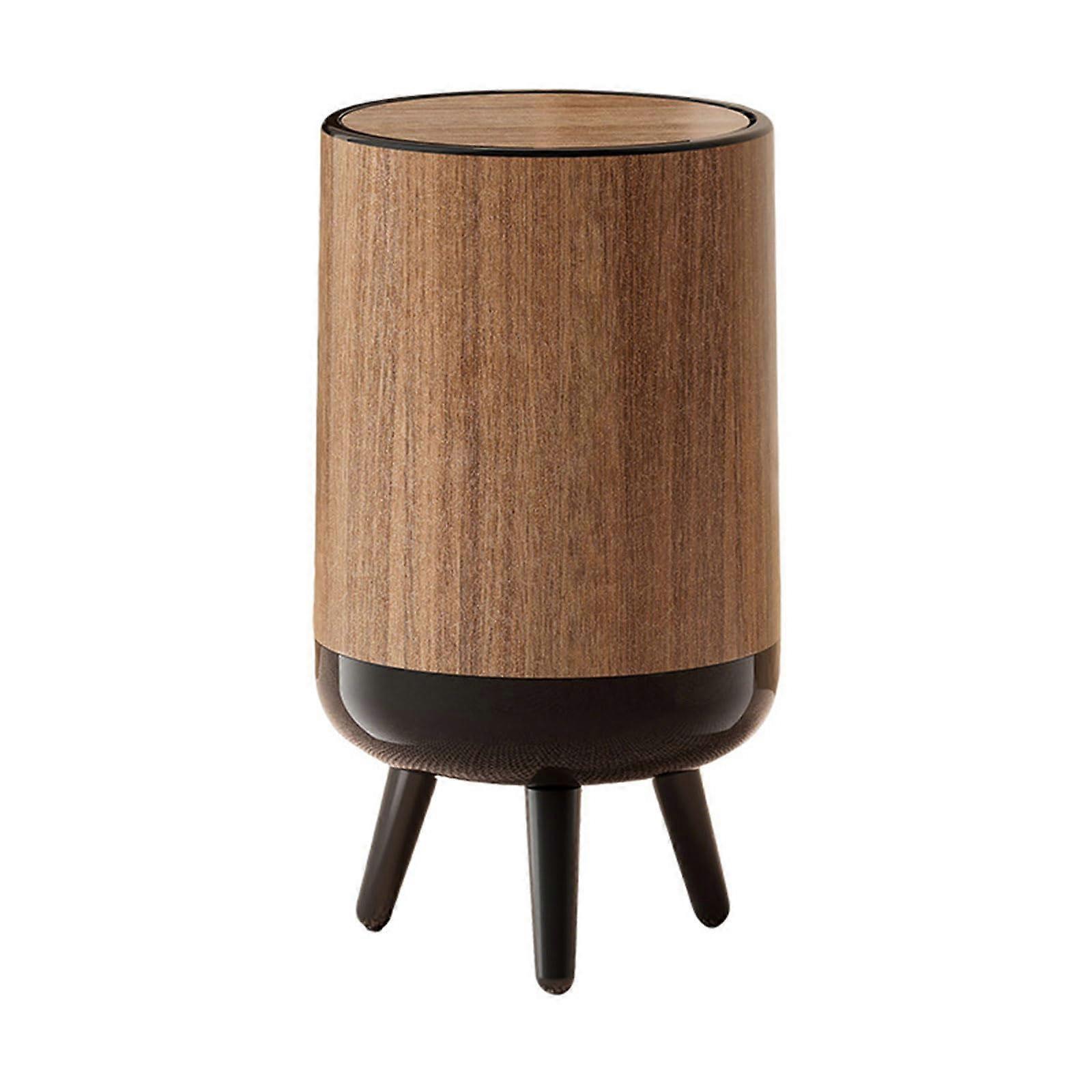 Tall Kitchen Trash Can Wood Grain Finish RustResistant With Lid Comfortable Height