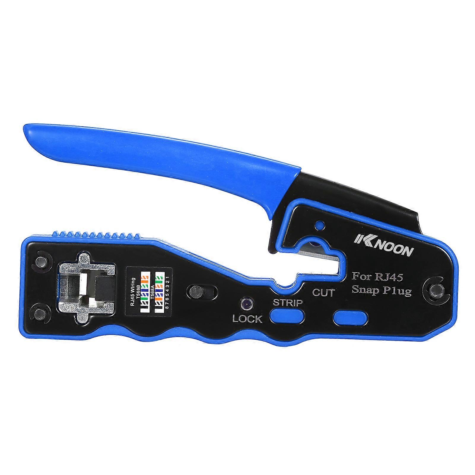 RJ45 Crimp Tool Kit All in One Pass Through Crimping Tool for Cat5e Cat6 Cat6a RJ45 standard connector Connector with 100Pcs Connectors 100Pcs Covers
