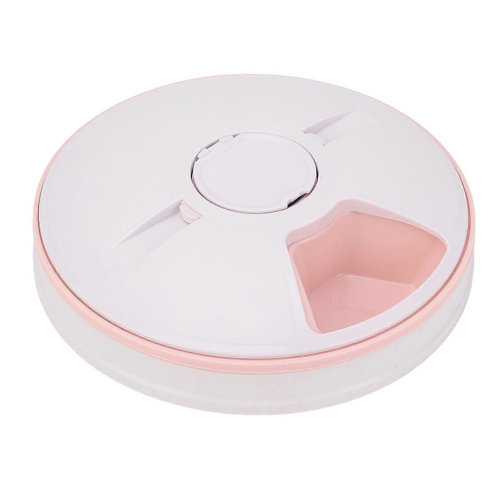 Wet Dry Food Automatic Cat Feeder Multi Meal Portion Control Timed Pet Food Dispenser with APP Control for Cat Dog Pink 