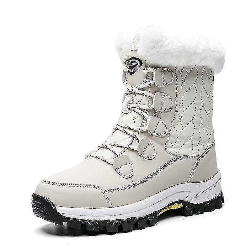 Bottes de neige pour femmes Imperméable à la fourrure Doublée Anti-slip Boot