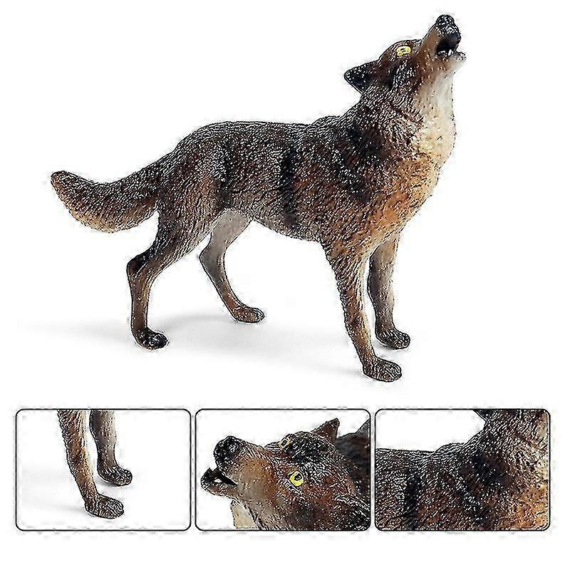 Simulation Of Wild Animals Grey Wolf Series Pvc Model Toys