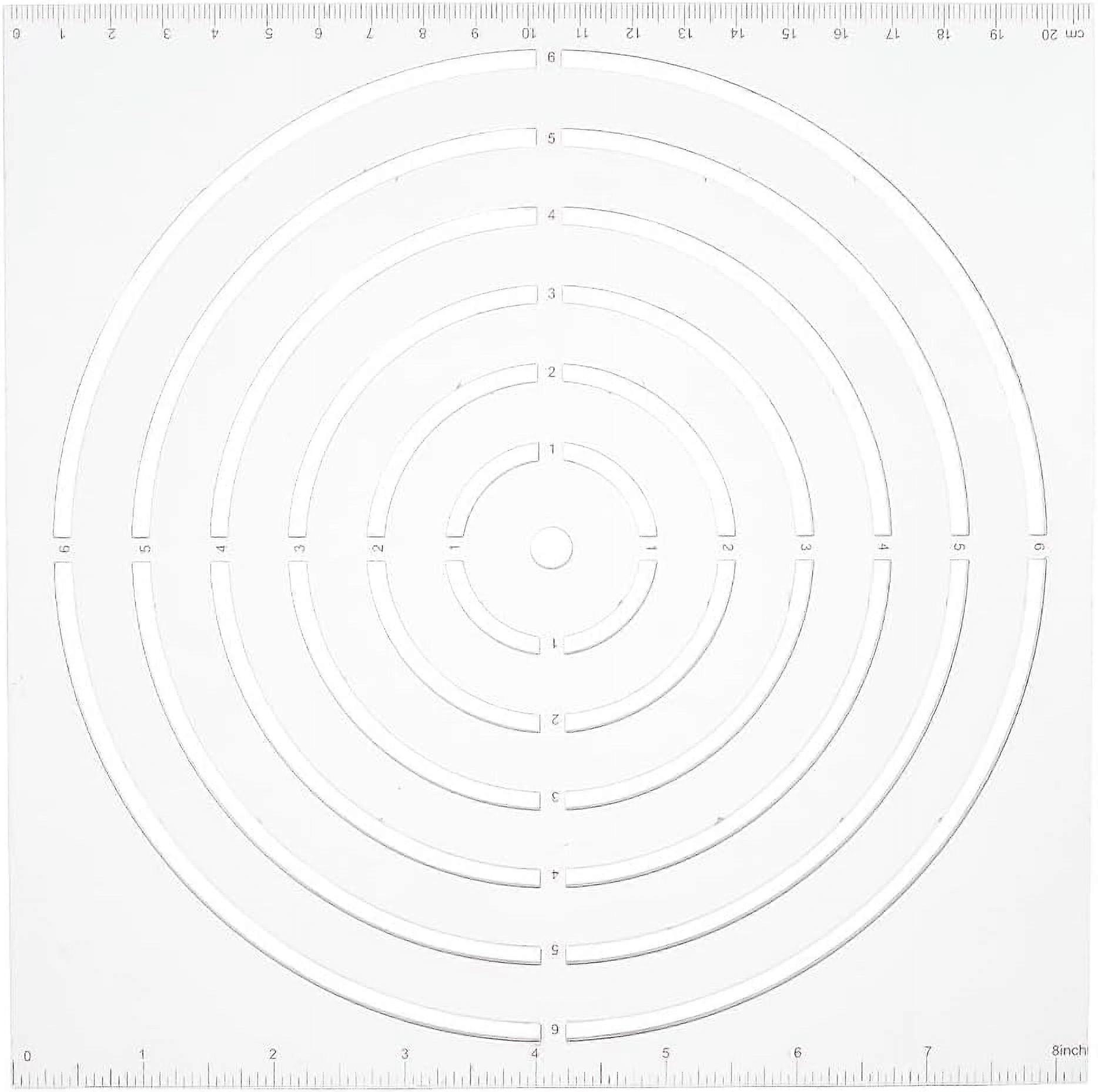 21cm Clear Acrylic Quilting Ruler Round Patchwork Ruler Circles Templates Multi Function Circle Stencils for DIY Sewing Cutting Fabrics Crafts Design