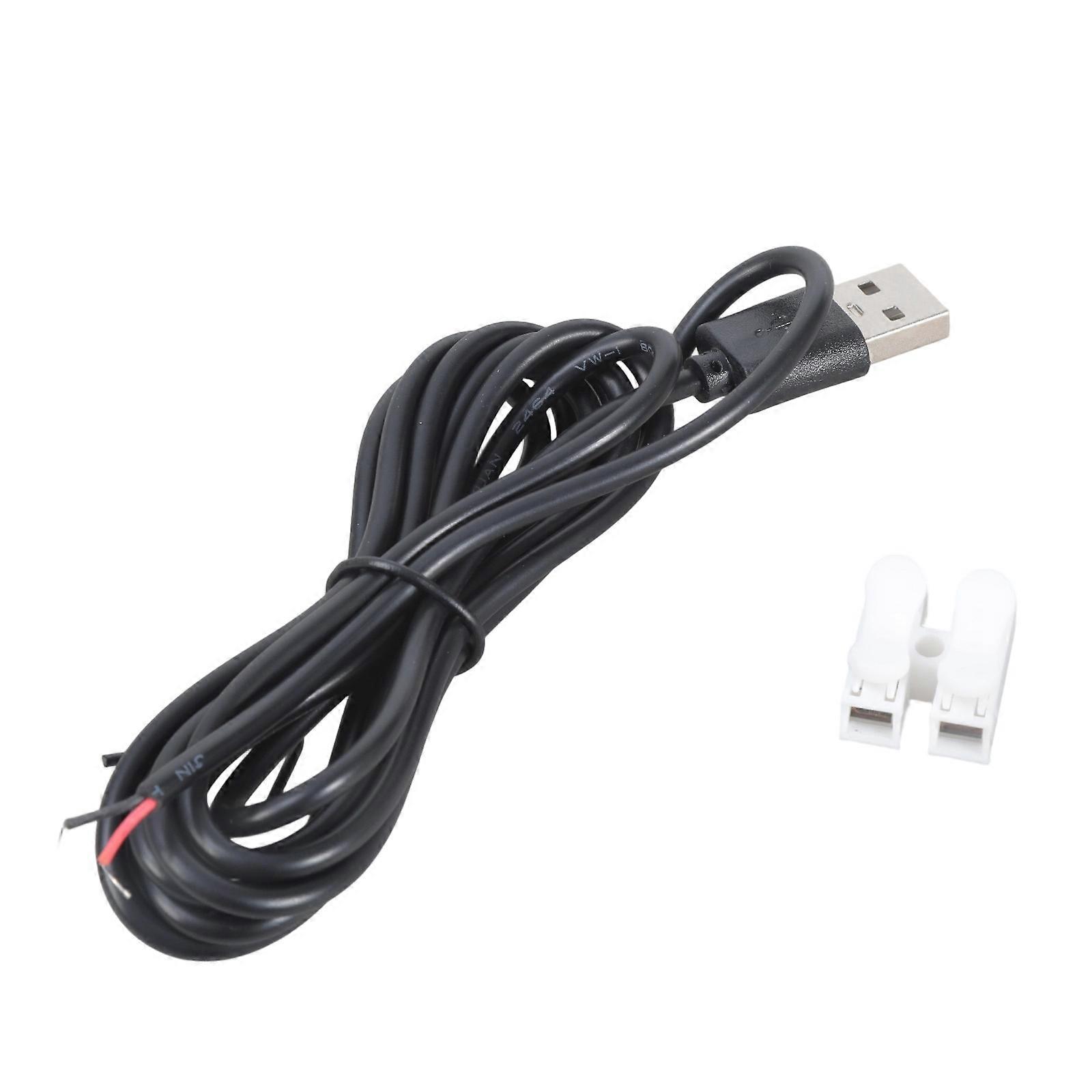 Spring Terminal USB2.0 Male Charging Cable 5V Solderless Connection Plastic Texture for Projects Power Cord 100cm/180cm Multicolor