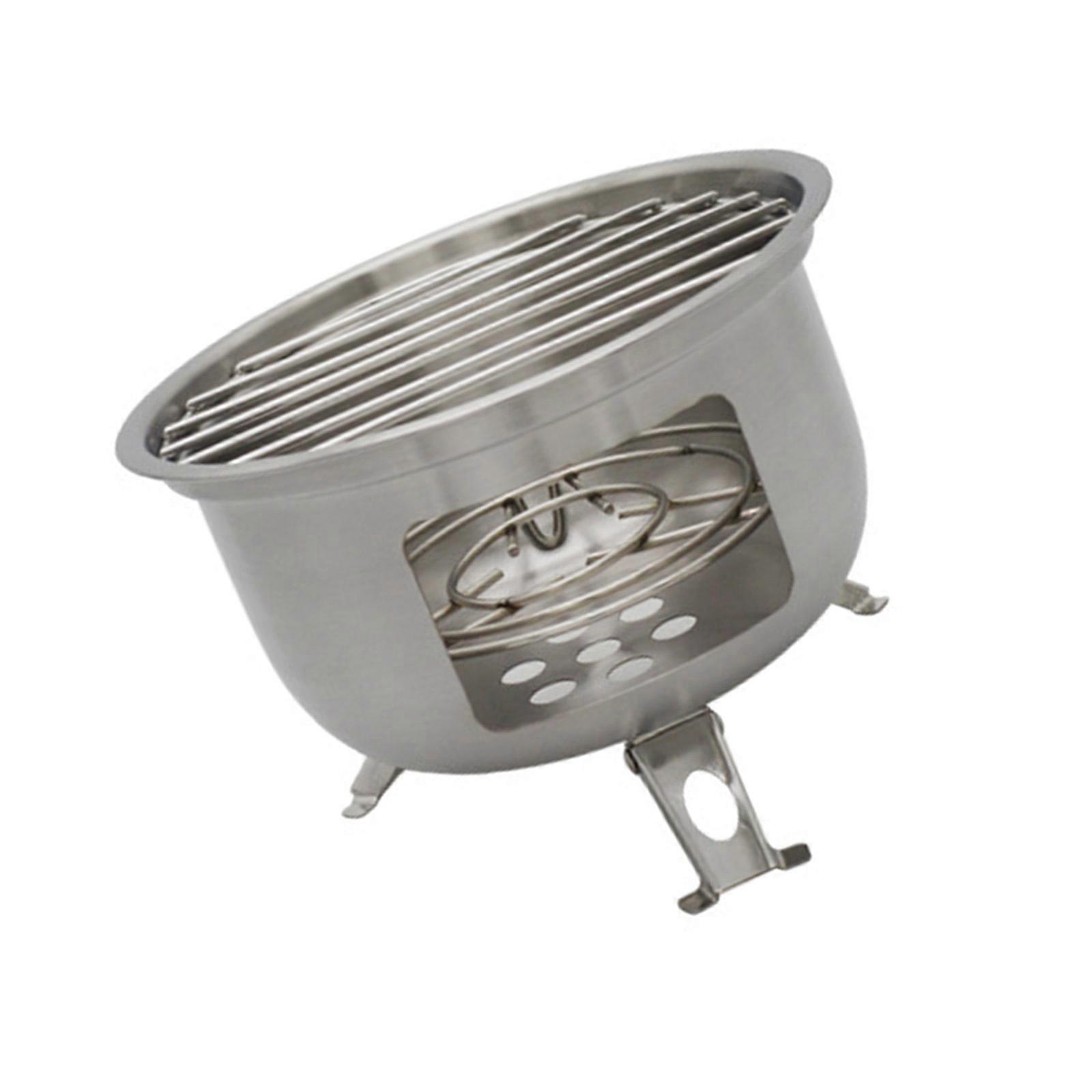 תנור עצים יעיל גריל פחמים נירוסטה תנור טיולים לצלייה, בישול וצלייה בחוץ ססגוניות