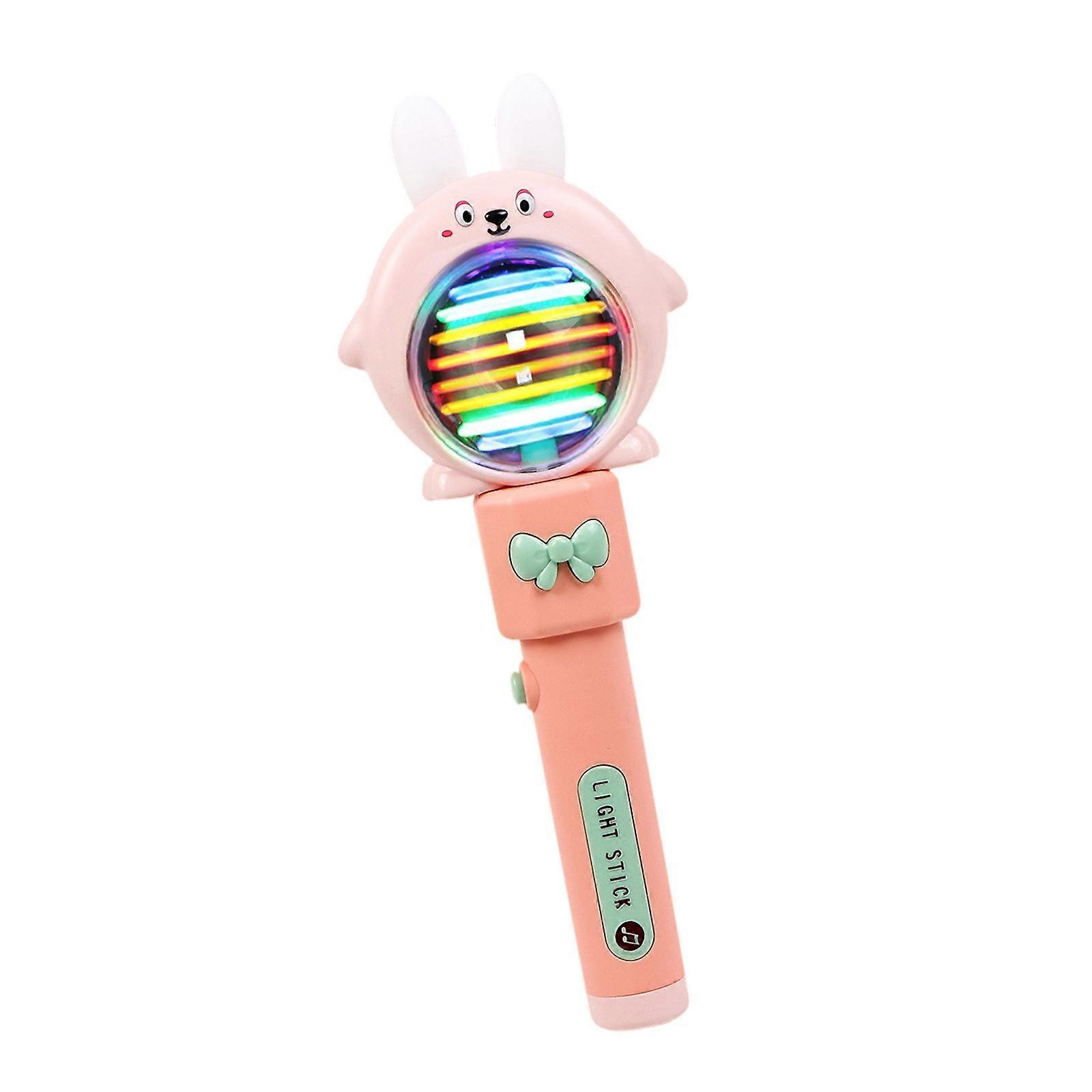 Animal Shape LED Sensory Lightup Stick Toy With Music and Light Safe Cartoon Rattle Toy For Toddler Fine Motor Skill Multicolor