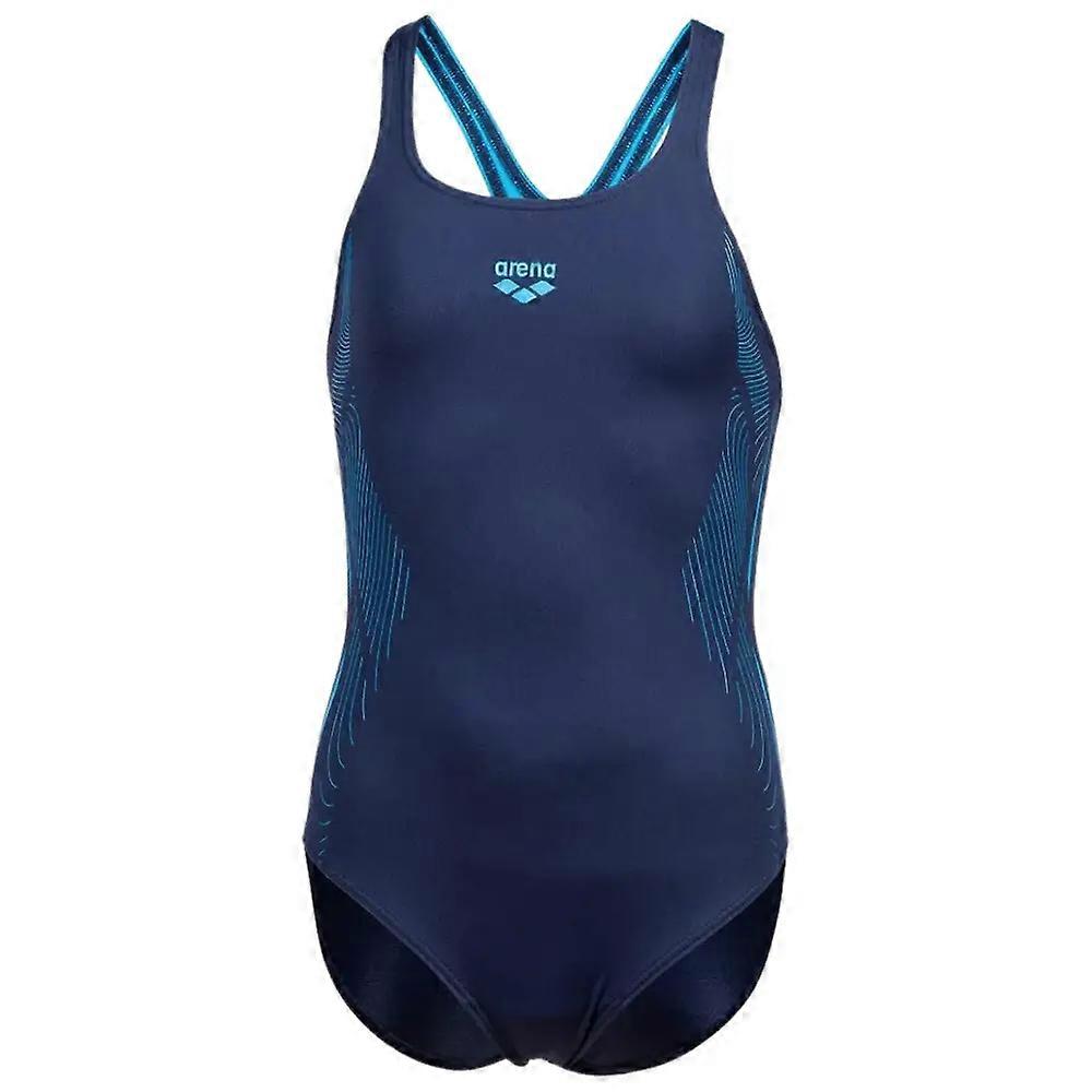 Arena Girls Proバックグラフィック水着-ネイビー/ターコイズ