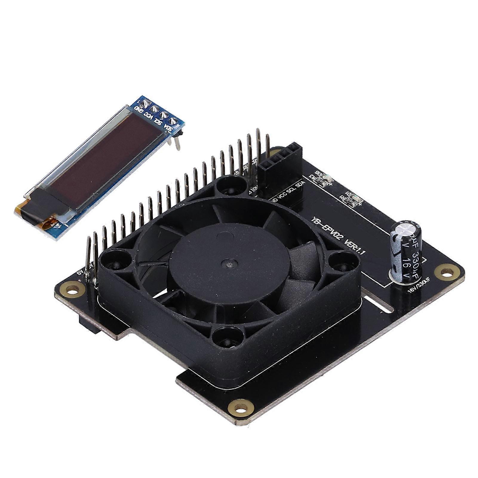 Power Expansion Board with Cooling Fan RGB OLED Display for Raspberry Pi 4B 3B+/3B