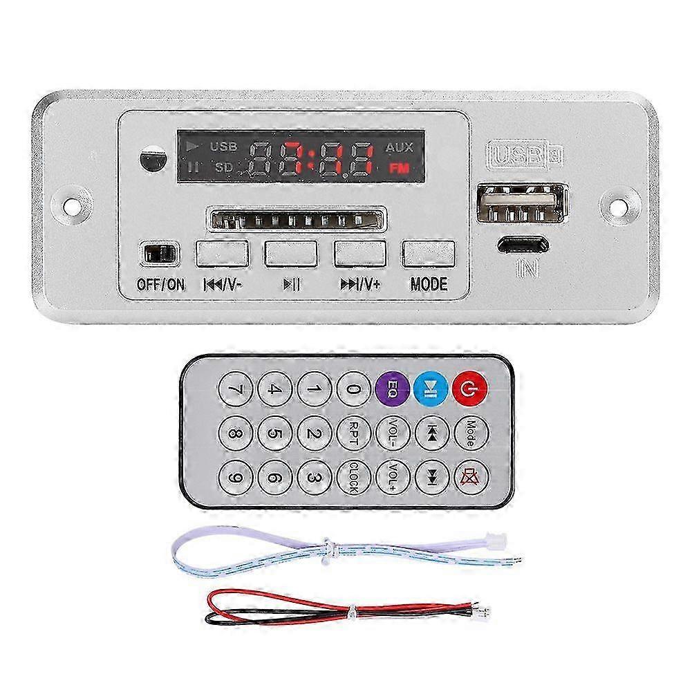 5V MP3 Audio Decoder Module USB FM Radio MP3 Decoding Board Music Player  with Power AmplifierSilver
