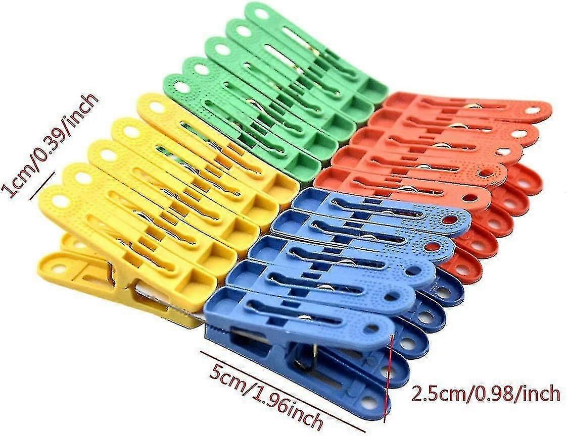 60 Pieces Multicolor Plastic Clothespins Reinforced Clothespins Clips