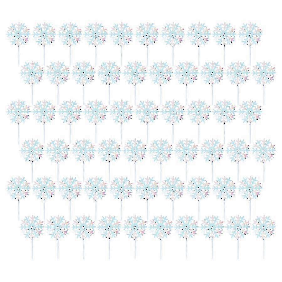 Reusable Snowflake Cake Flags, 60PCS for Elegant Party Decor 2025