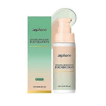 2pcsColor Changing Concealer Foundation Cream, Green, Lightweight, Smooth, Hydrating, Natural Matte Finish, Buildable Coverage