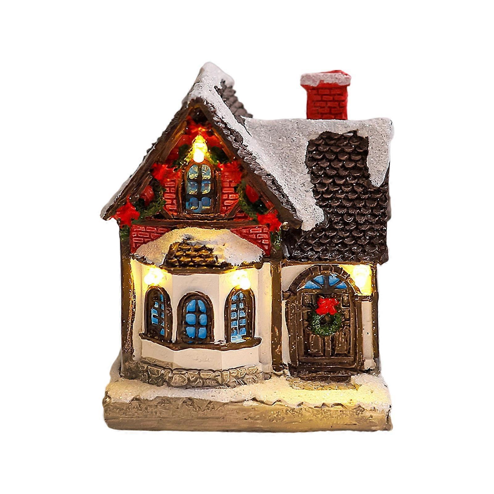 Elegant Handmade Winter Village Display Piece For Or Entryway Multicolor