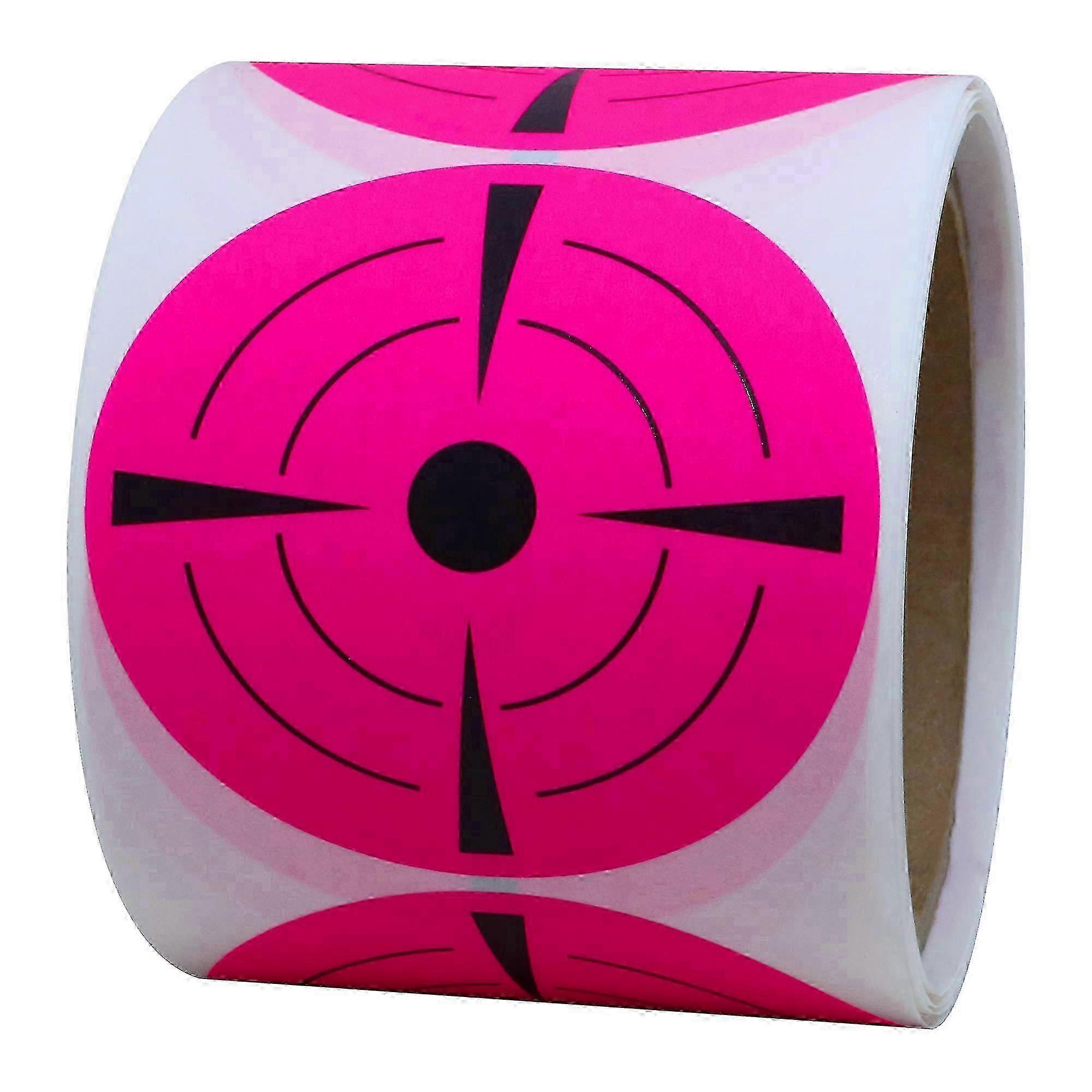 3 Inch Round Stickers Target Pasters Adhesive Shooting Targets Dots Labels (Fluorescent Red)