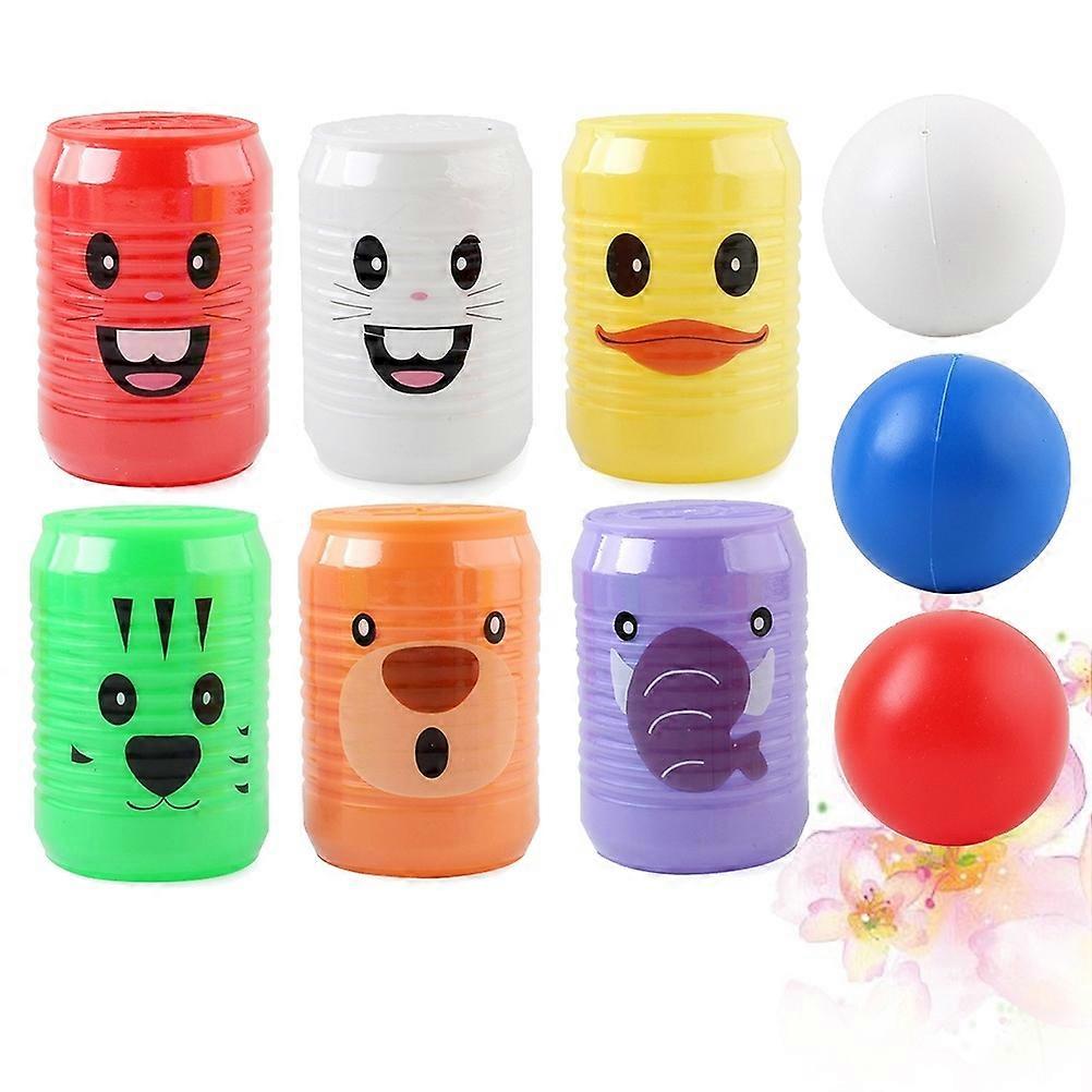 Indoor Bowling Cans Cartoon Animal Pattern for Interaction 1Set